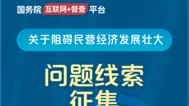 美女把逼给我日网站国务院“互联网+督查”平台公开征集阻碍民营经济发展壮大问题线索